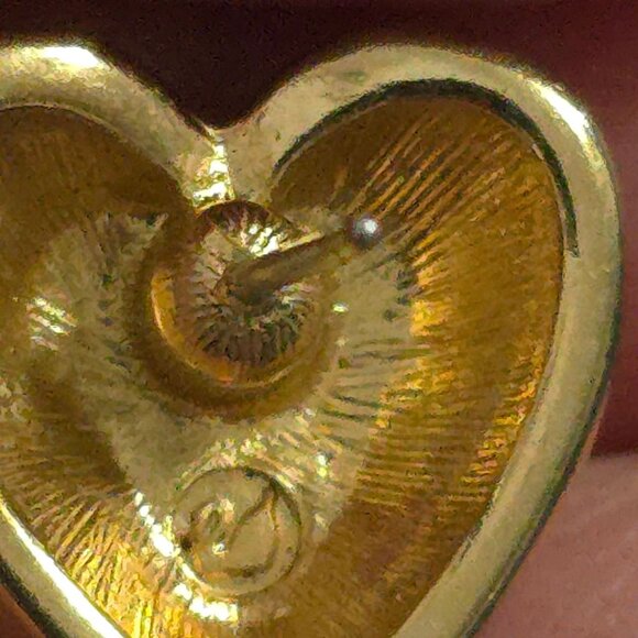 Swarovski Pave Crystal Gold-Tone Heart Stud Earrings - Picture 4 of 9